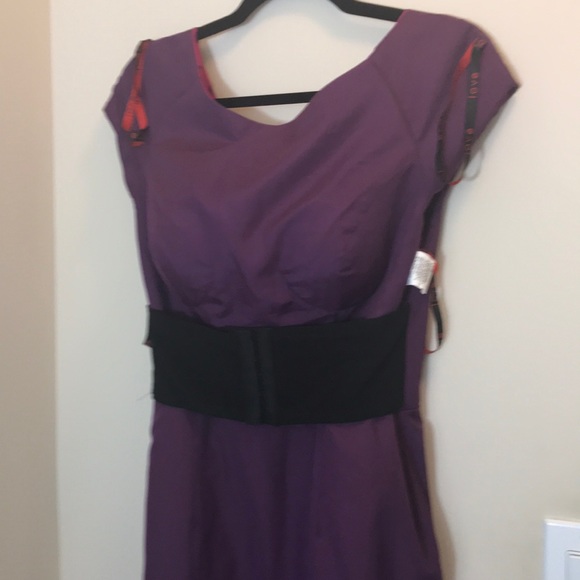 Love Fuchsia Dress with Black Lace Overlay Size 8 - Picture 8 of 8